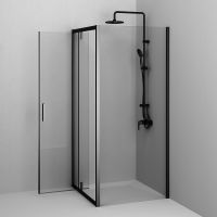 Душевой уголок AM.PM Gem 90х90 W90G-404-9090-BT профиль Черный матовый стекло прозрачное — фото 3, Квадратные душевые уголки