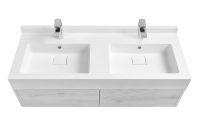 Тумба под раковину Aquaton Сакура 120 1A219701SKW80 подвесная Ольха наварра Белый глянец — фото 2, Тумбы под раковину