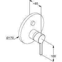 Смеситель для душа Kludi Nova Fonte Puristic 206590515 Хром — фото 2, Смеситель для душа