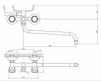 Смеситель для ванны Viko V-2405 универсальный Хром — фото 3, Смеситель для ванны