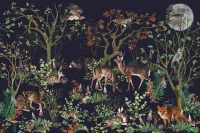 Фреска Ortograf Miracle 33848 Фактура бархат FX Флизелин (4,5*3) Синий/Разноцветный, Деревья/Животные/Птицы — фото 2, Фрески