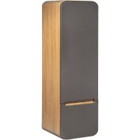 Шкаф пенал Runo Ницца 35 R 00-00002129 подвесной Дуб натуральный Графит — фото 1, Пеналы для ванной комнаты