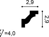 Карниз Orac Decor C230F 2000x29x29 мм — фото 3, Карнизы