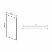 Шторка на ванну Vincea VSB 80х140 VSB-11800CGB профиль Черный матовый стекло тонированное — фото 4, Шторки для ванной распашные
