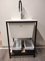 Товар: Хозяйственная раковина Kerasan Aquadom 60 29201 Белая с 1 отверстием под смеситель - фото 7 Хозяйственная раковина Kerasan Aquadom 60 29201 Белая с 1 отверстием под смеситель — фото 7, Раковины