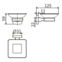 Мыльница CeramaLux Quadro 61904A Хром — фото 2, Мыльницы