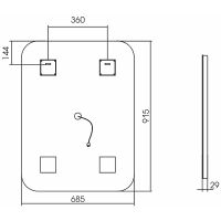 Зеркало Silver Mirrors Стив 69 ФР-00001480 с подсветкой с сенсорным выключателем и диммером — фото 10, Зеркала в ванную комнату