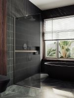 Товар: Душевая перегородка Maybah Glass MGD-730-5у 790x1950 в узком профиле Хром матовый стекло графитовое матовое - фото 2 Душевая перегородка Maybah Glass MGD-730-5у 790x1950 в узком профиле Хром матовый стекло графитовое матовое — фото 2, Душевые перегородки