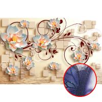 Фреска Ortograf 3D 6658 Фактура бархат серебро FX-S Флизелин (2,6*1,69) Бежевый/Разноцветный, Цветы/Геометрия — фото 1, Фрески