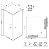 Товар: Душевой уголок Niagara Nova 80х80 NG-3622-34 профиль Хром стекло шиншилла - фото 13 Душевой уголок Niagara Nova 80х80 NG-3622-34 профиль Хром стекло шиншилла — фото 13, Душевые уголки