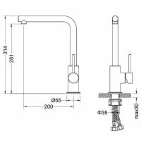 Смеситель для кухни Aquatek Европа AQ1380MB Черный матовый — фото 8, Смесители для кухни