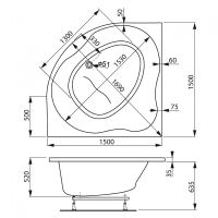 Акриловая ванна Vagnerplast Plejada 150x150 VPBA150PLE3X-04 без гидромассажа — фото 8, Акриловые ванны