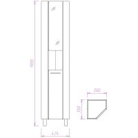 Шкаф пенал Onika Дюна 30.15 403036 угловой Белый — фото 2, Мебель для ванной