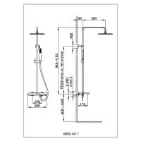 Душевая система Vincea Vogue VSFS-1V1TMB с термостатом Черная матовая — фото 4, Душевые стойки