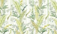 Фреска Ortograf Oasis 32718 Фактура бархат FX Флизелин (4,5*2,7) Зеленый/Белый, Листья/Полоса арт-32718 (бархат FX) — фото 2, Фрески