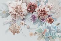 Фреска Ortograf Цветы 33760 Фактура бархат FX Флизелин (4*2,7) Голубой/Розовый, Цветы — фото 2, Фрески