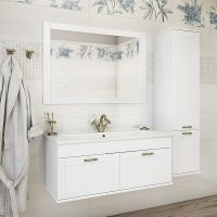 Тумба под раковину Sanflor Ванесса 105 С0002143 подвесная Белая матовая — фото 3, Мебель для ванной