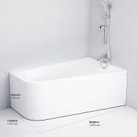 Товар: Акриловая ванна AM.PM Spirit 160x100 R W72A-160R100W-A2 без гидромассажа - фото 10 Акриловая ванна AM.PM Spirit 160x100 R W72A-160R100W-A2 без гидромассажа — фото 10, Ванны