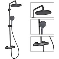 Товар: Душевая система Gappo G2495-79 с термостатом Оружейная сталь - фото 2 Душевая система Gappo G2495-79 с термостатом Оружейная сталь — фото 2, Душевые стойки