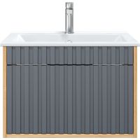 Тумба под раковину Onika Дайлер 60 106151 подвесная Графит Дуб сонома — фото 2, Мебель для ванной