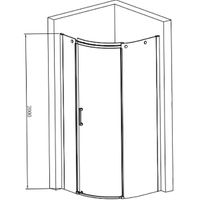 Душевой уголок Jacob Delafon Contra 90x90 R E22R90R-GA профиль Хром стекло прозрачное — фото 4, Душевые уголки четверть круга