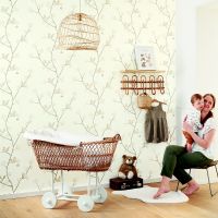 Обои детские Casadeco Rose Nino 85617110 Винил на флизелине (0,53*10,05) Зеленый/Бежевый, Животные/Деревья — фото 3, Обои для стен