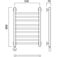 Электрический полотенцесушитель Aquanerzh Прямая 00-12A8050_L Хром — фото 2, Электрические полотенцесушители