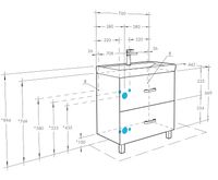 Тумба под раковину Aquaton Америна 76 Н 1A169401AM010 Белая глянцевая — фото 6, Тумбы под раковину