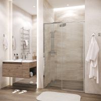 Душевая дверь Grossman Galaxy 130 100.K33.01.130.10.02 профиль Хром стекло шиншилла — фото 8, Раздвижные душевые двери