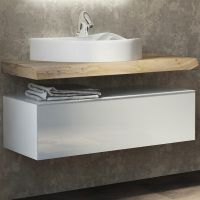 Тумба Velvex Felay 96 tpFEL.95-43.21 подвесная Белая глянцевая — фото 1, Комоды и тумбы для ванной комнаты