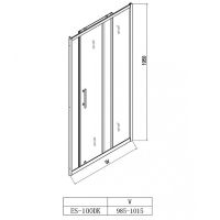 Душевая дверь Esbano ES-100DK 100 ESDN100DK профиль Хром стекло прозрачное — фото 4, Раздвижные душевые двери