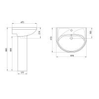 Раковина Santeri Вест 60 1.3111.8.S00.11B.0 Белая — фото 6, Раковины подвесные