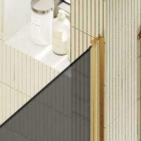 Товар: Душевая дверь Maybah Glass MGD-801-3 600x1980 на монопетле Золото стекло графитовое матовое - фото 5 Душевая дверь Maybah Glass MGD-801-3 600x1980 на монопетле Золото стекло графитовое матовое — фото 5, Душевые двери в нишу