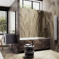 Товар: Шторка на ванну Maybah Glass MGV-151-5у 740x1400 в узком профиле Хром матовый стекло бронзовое - фото 3 Шторка на ванну Maybah Glass MGV-151-5у 740x1400 в узком профиле Хром матовый стекло бронзовое — фото 3, Неподвижные шторки для ванной