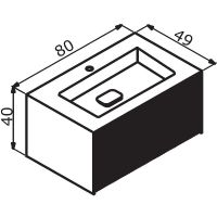 Тумба с раковиной Orka Cube 80 3000371 подвесная Антрацит матовый Белая — фото 5, Мебель для ванной