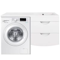 Тумба под раковину Style Line Жасмин 2 120 Люкс Plus подвесная Белый глянец — фото 1, Мебель для ванной