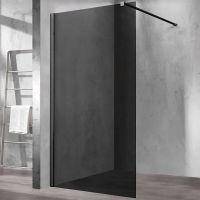 Душевая перегородка Vincea Walk-In 120 VSW-1H120CGB профиль Черный матовый стекло тонированное — фото 1, Душевые перегородки