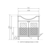 Тумба под раковину Style Line Канна 75 Белый глянец арт-ЛС-00002283 — фото 7, Тумбы под раковину