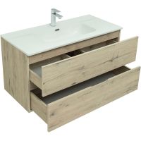 Тумба под раковину Aquanet Алвита New 100 277521 подвесная Дуб Веллингтон — фото 4, Тумбы под раковину