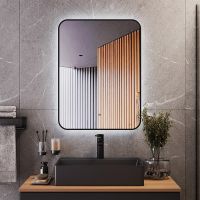 Зеркало Bond Loft 60x80 M35ZE-6080 с подсветкой Черное глянцевое с бесконтактным выключателем — фото 1, Зеркала в ванную комнату