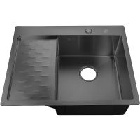 Кухонная мойка Ростовская Мануфактура Сантехники 63 MRK-6350BL-R Темный графит — фото 5, Кухонные мойки