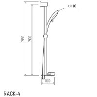 Душевой гарнитур Ростовская Мануфактура Сантехники RACK-4 Хром — фото 5, Душевое оборудование. Душевая программа