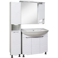 Шкаф пенал Runo Стиль 30 R 00000001122 с бельевой корзиной Белый — фото 3, Мебель для ванной