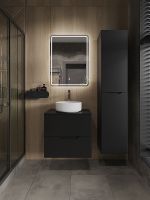 Тумба с раковиной Orange Line 60 подвесная Черная матовая арт-Li-60TubMDF+B09-360W — фото 5, Тумбы с раковиной