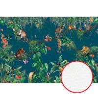 Фреска Ortograf Miracle 33858 Фактура бархат FX Флизелин (4*2,7) Синий/Разноцветный, Листья/Животные — фото 1, Фрески