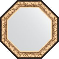 Зеркало Evoform Octagon 80х80 BY 3846 в багетной раме - Барокко золото 106 мм — фото 1, Мебель для ванной