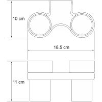 Стакан для зубных щеток WasserKRAFT Berkel двойной Хром арт-K-6828D — фото 3, Стаканы для зубных щеток