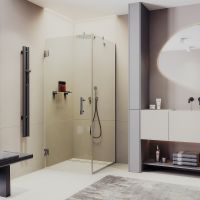 Душевой уголок Maybah Glass MGY-1304-4 1000x1000x1950 на петлях Хром глянцевый стекло прозрачное — фото 1, Душевые уголки