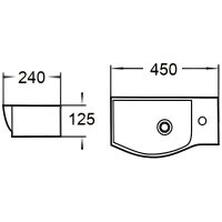 Раковина WeltWasser Aisbach 7945 GL-WT R 45 10000008691 Белая глянцевая — фото 4, Мини-раковины