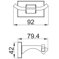 Двойной крючок Gappo G0705-29 Оружейная сталь — фото 21, Крючки для полотенец